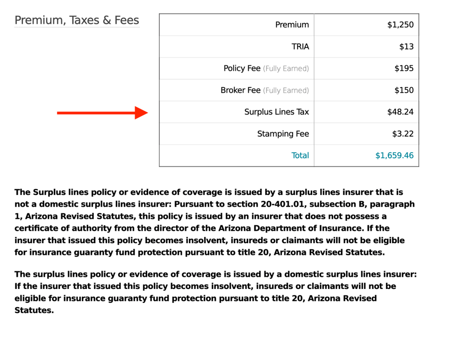 How do I add Surplus Lines Taxes and Fees to a quote?
